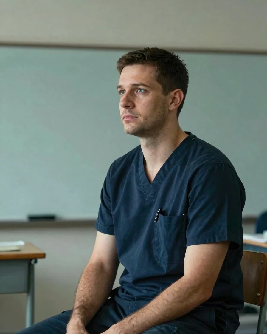 Documentary editorial photograph of a prehospital practitioner in